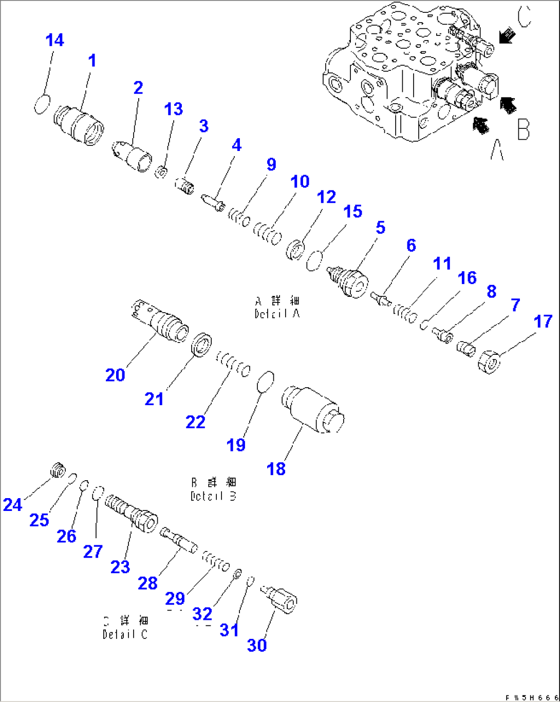 CONTROL VALVE (2-SPOOL) (5/7)