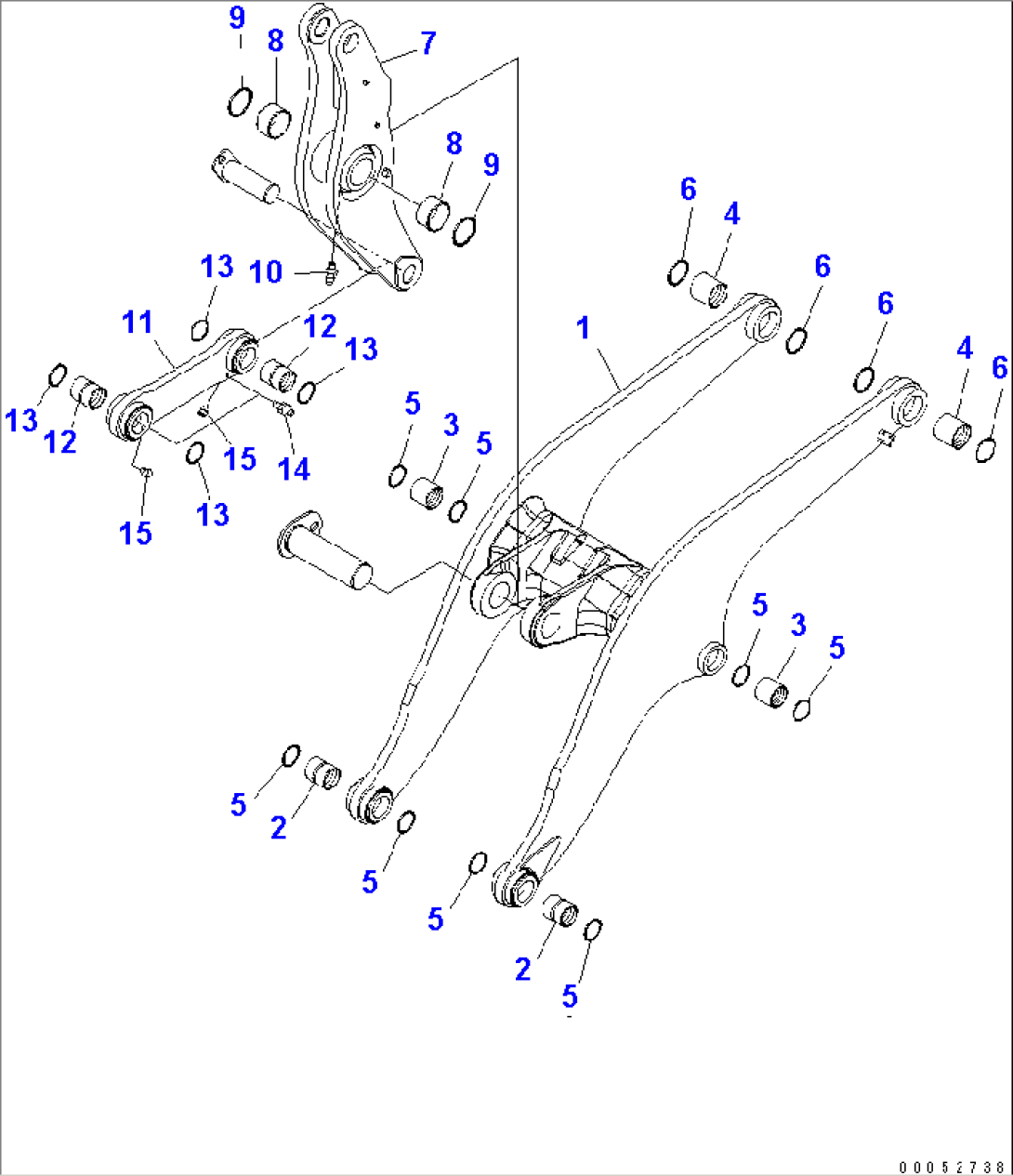 BOOM AND BELL CRANK (HIGH LIFT)(#55001-)
