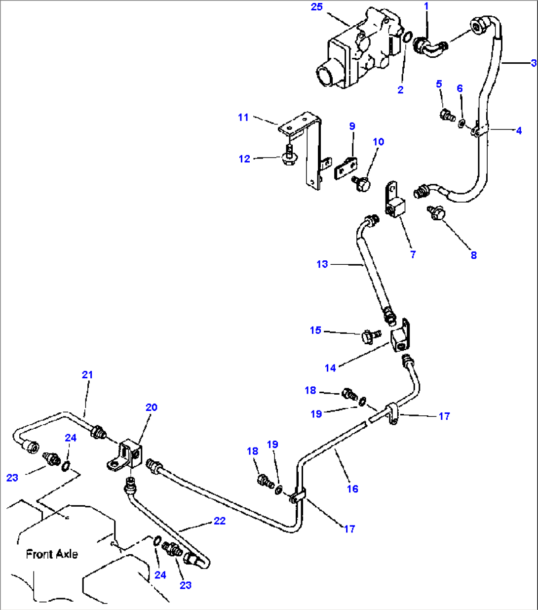 BRAKE OIL PIPING VALVE TO FRONT AXLE