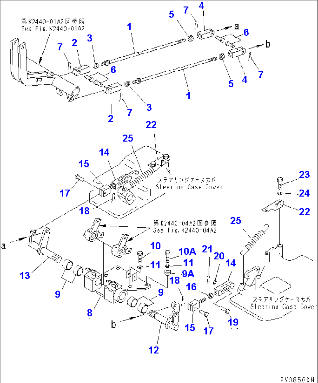 STEERING CONTROL LINKAGE (1/2) (FOR TWO LEVERS STEERING)