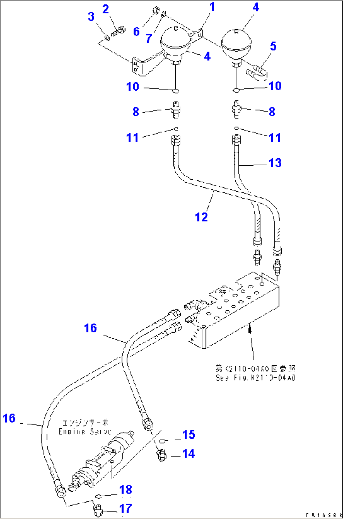 ACCUMULATOR AND SERVO LINE(#10043-)