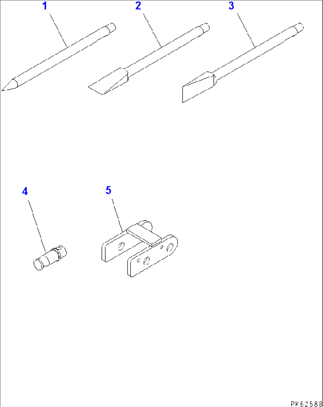 BREAKER ACCESSARY (CHISEL¤ DUMMY CHISEL AND DUMMY LINK)