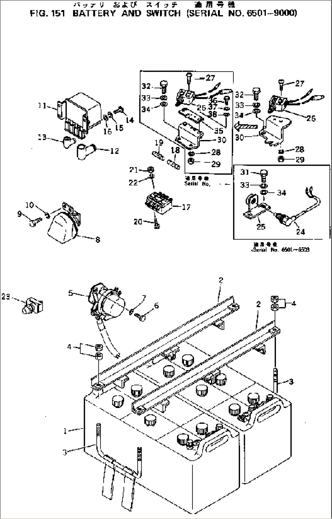 BATTERY AND SWITCH(#6501-9000)