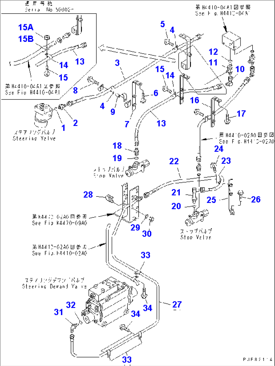 STEERING HYDRAULIC LINE (DRAIN LINE) (WITH JOY STICK STEERING)(#50001-51000)