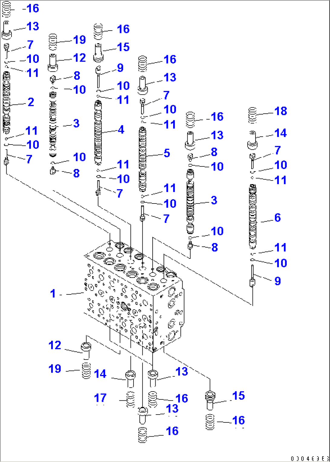 MAIN VALVE (6-SPOOL) (1/18)(#30001-)