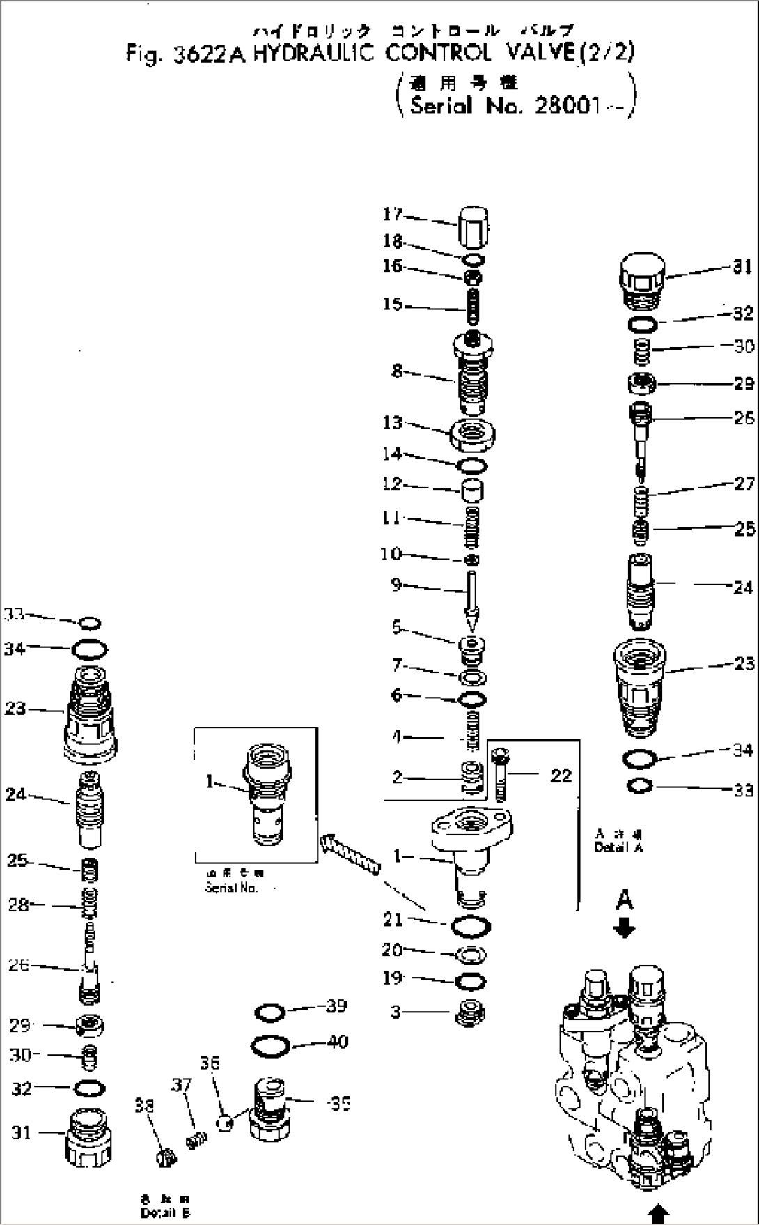 HYDRAULIC CONTROL VALVE (2/2)(#25001-28000)