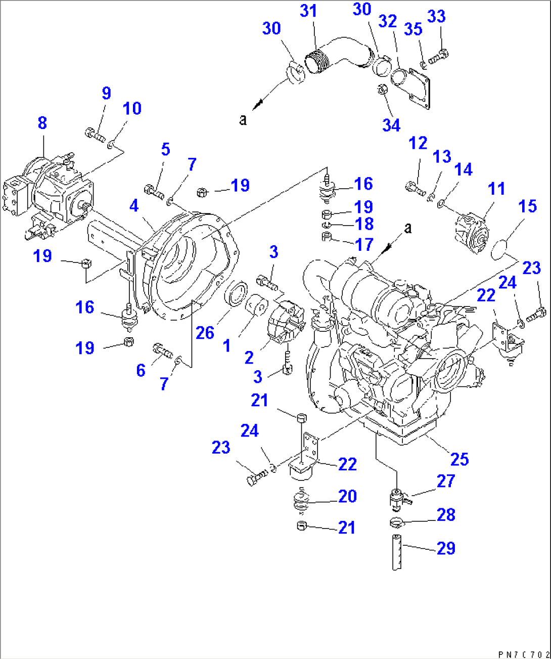 ENGINE AND PUMP MOUNTING PARTS(#1322-)
