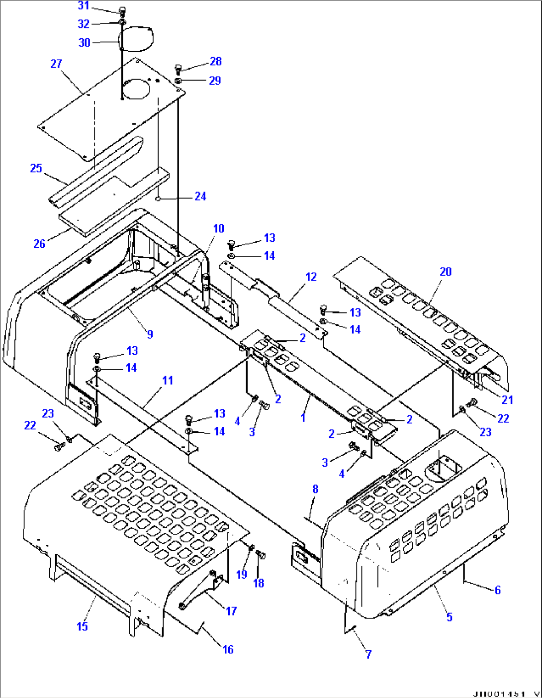 Engine Hood, (2/4) (#70458-)