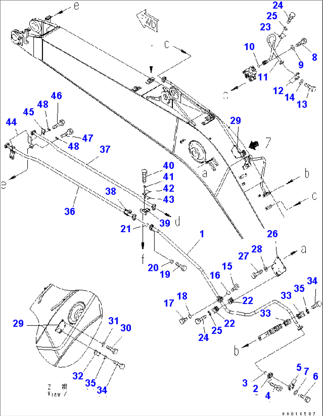 BOOM (5.7M) (ADDITIONAL LINES) (1/2) (FOR SLID ARM) (YELLOW)