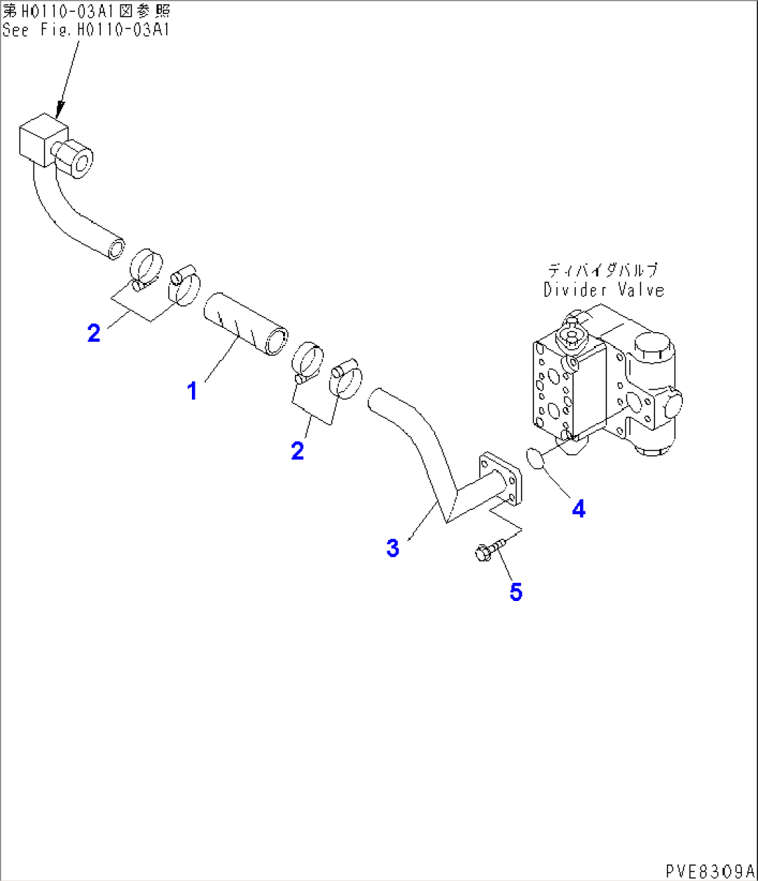 HYDRAULIC PIPING (TANK TO DIVIDER VALVE LINE) (WITH EMERGENCY STEERING)