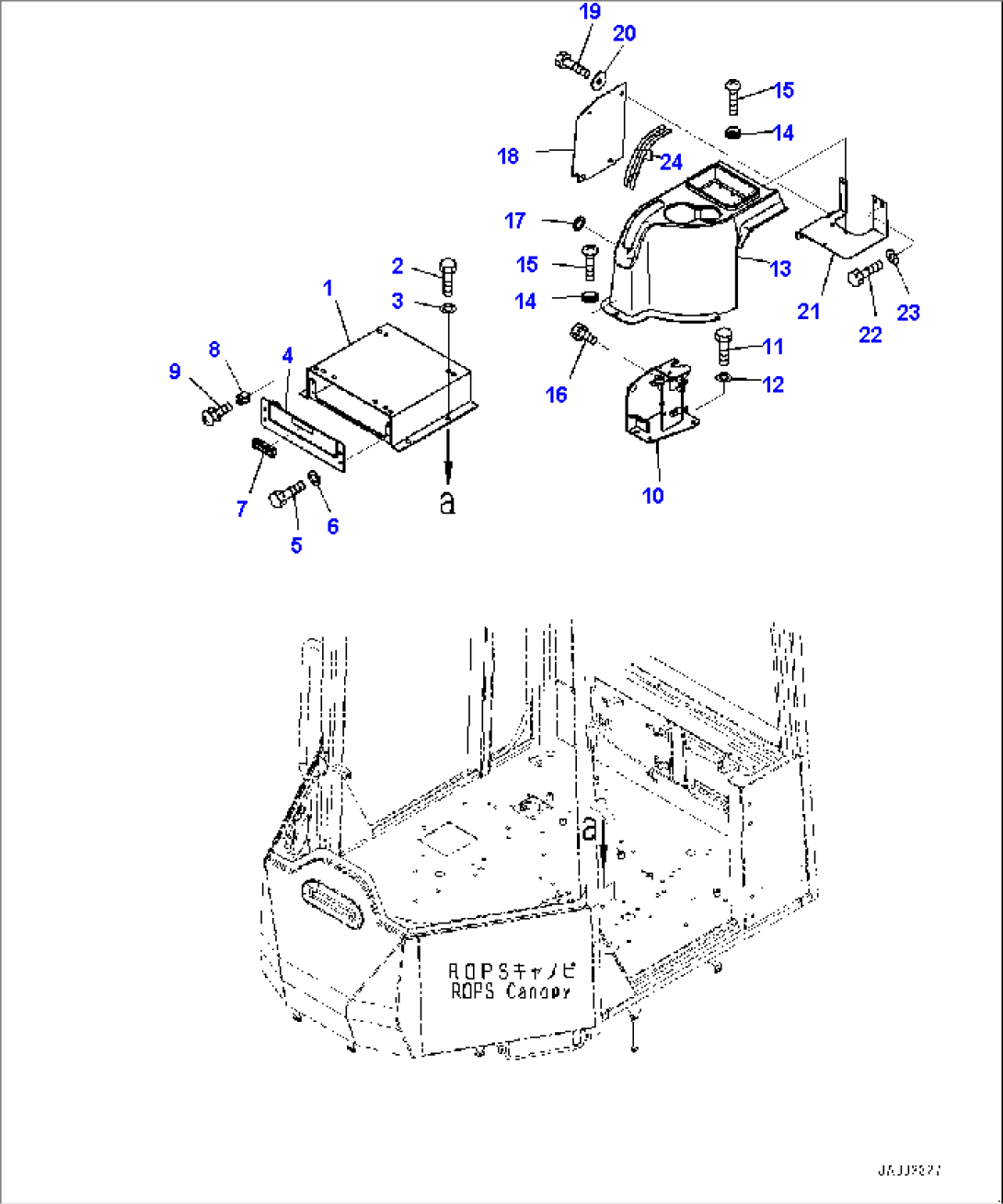 ROPS Canopy and Floor Frame Group, Console Box, L.H. (#80001-)