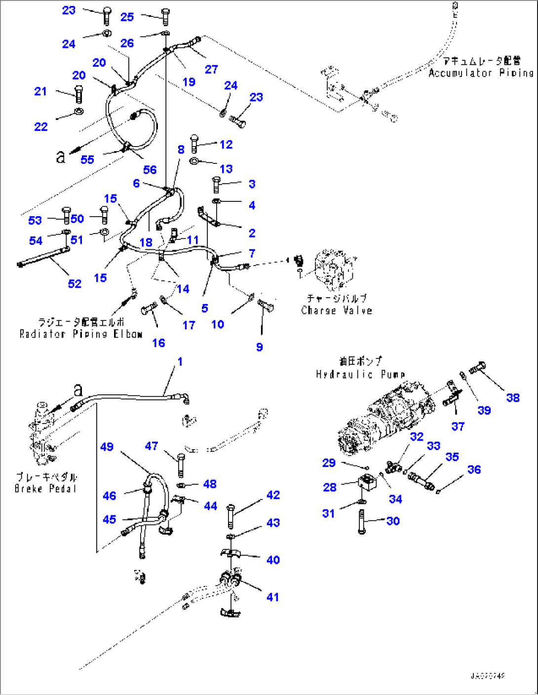 Brake Control, Piping (1/2) (#80001-)