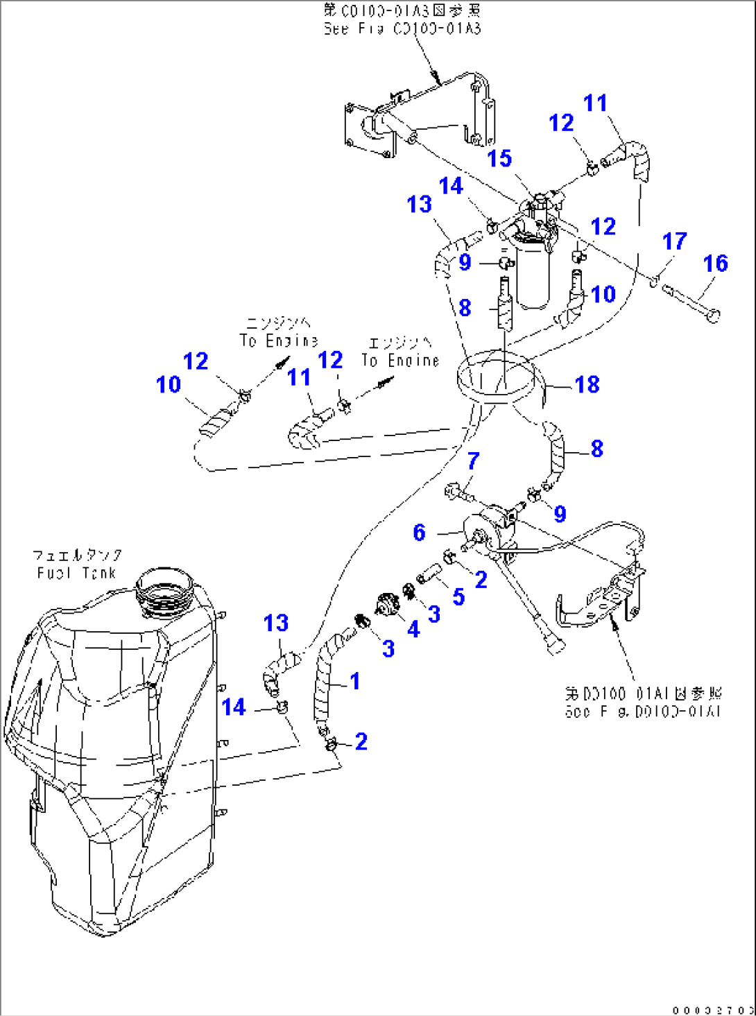 FUEL TANK (FUEL PIPING)(#12001-)