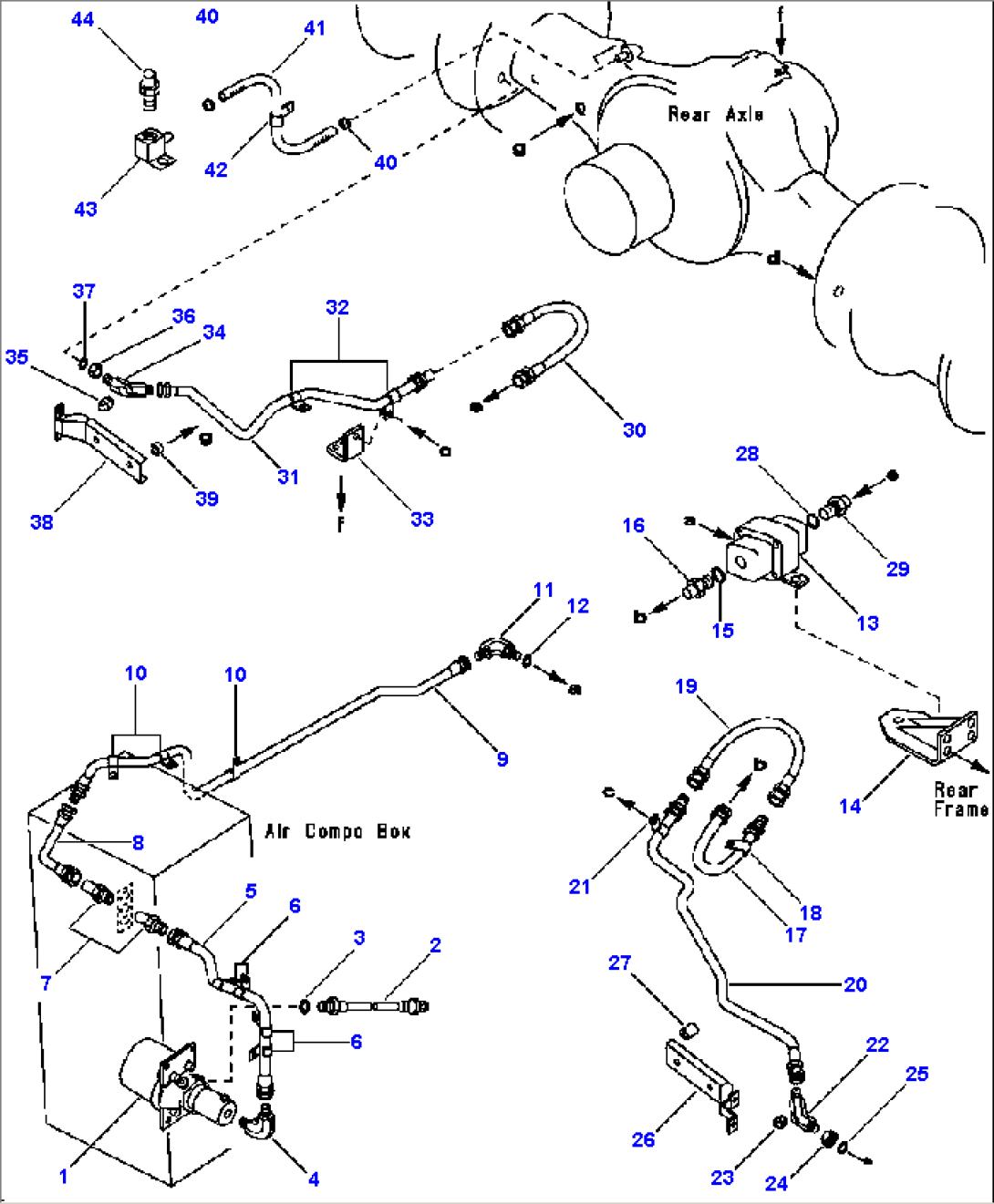 BRAKE OIL PIPING BRAKE CHAMBER TO REAR WHEEL BRAKE