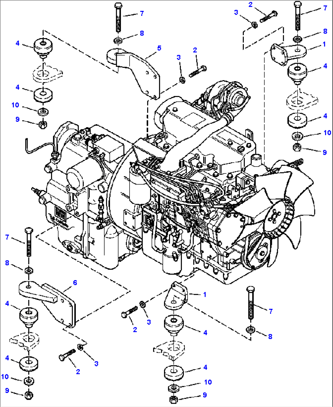 FIG. B1000-01A1 ENGINE MOUNTING - II