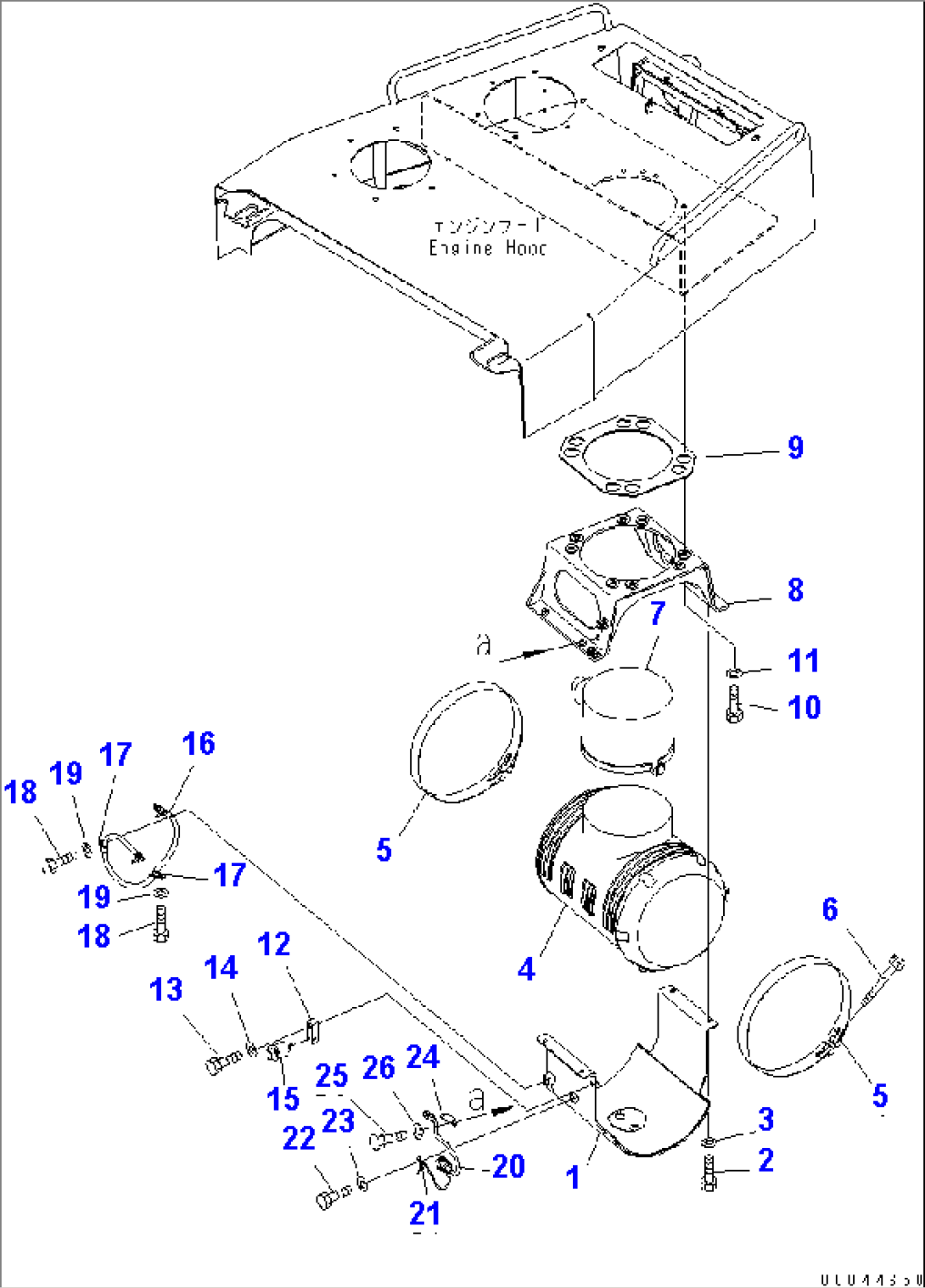ENGINE HOOD AND SIDE COVER (AIR CLEANER)(#35001-)