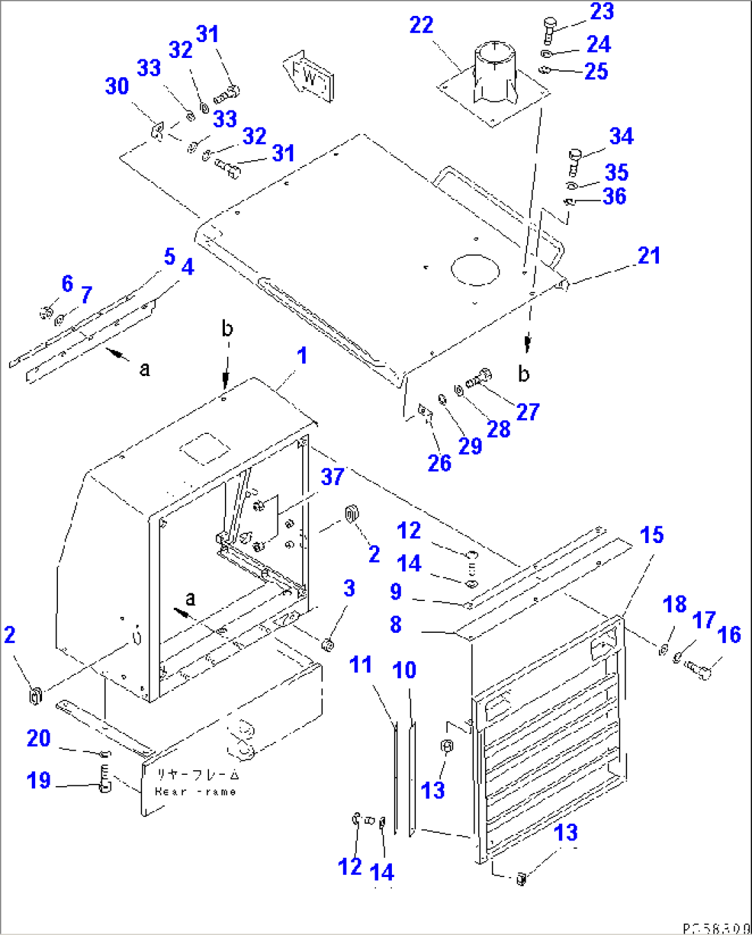 RADIATOR GUARD AND ENGINE HOOD (WITH TOOL BOX)(#1502-1700)