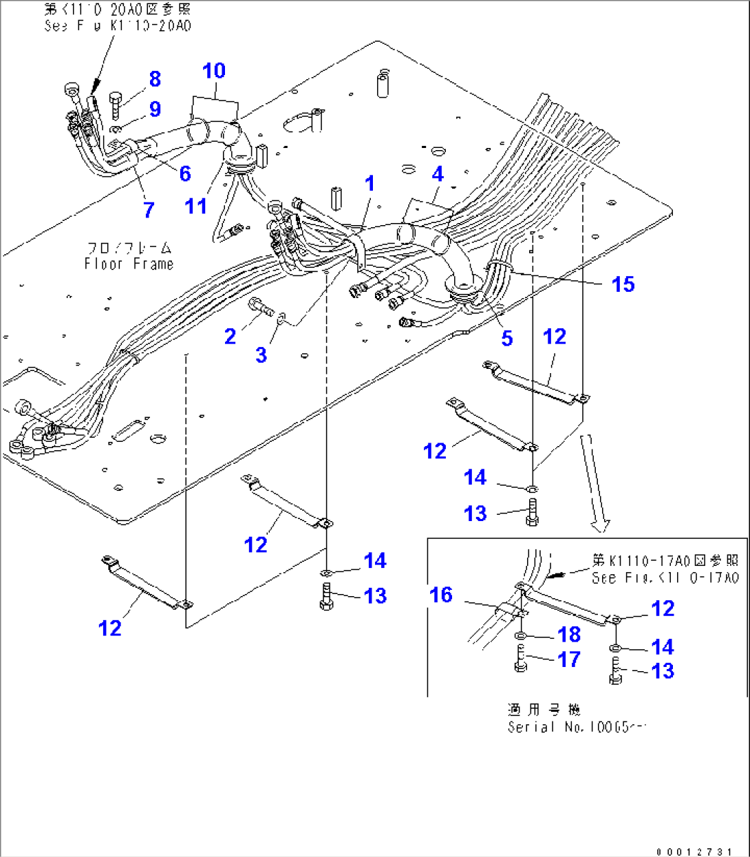 FLOOR FRAME (CLAMP FOR PPC LINE) (WITH AIR CONDITIONER)(#10001-11000)