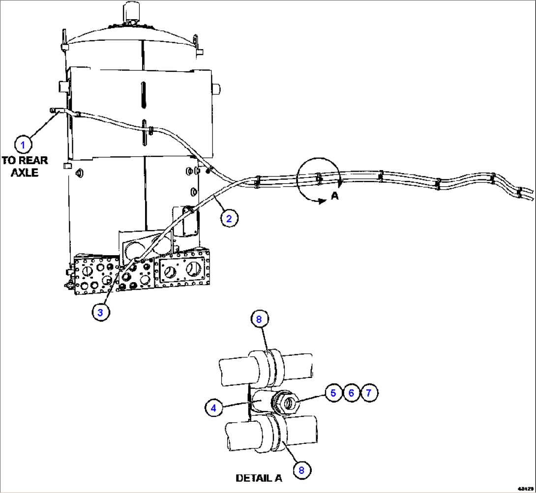 AUTOMATIC LUBRICATION - LH FRAME RAIL PIPING 2/2