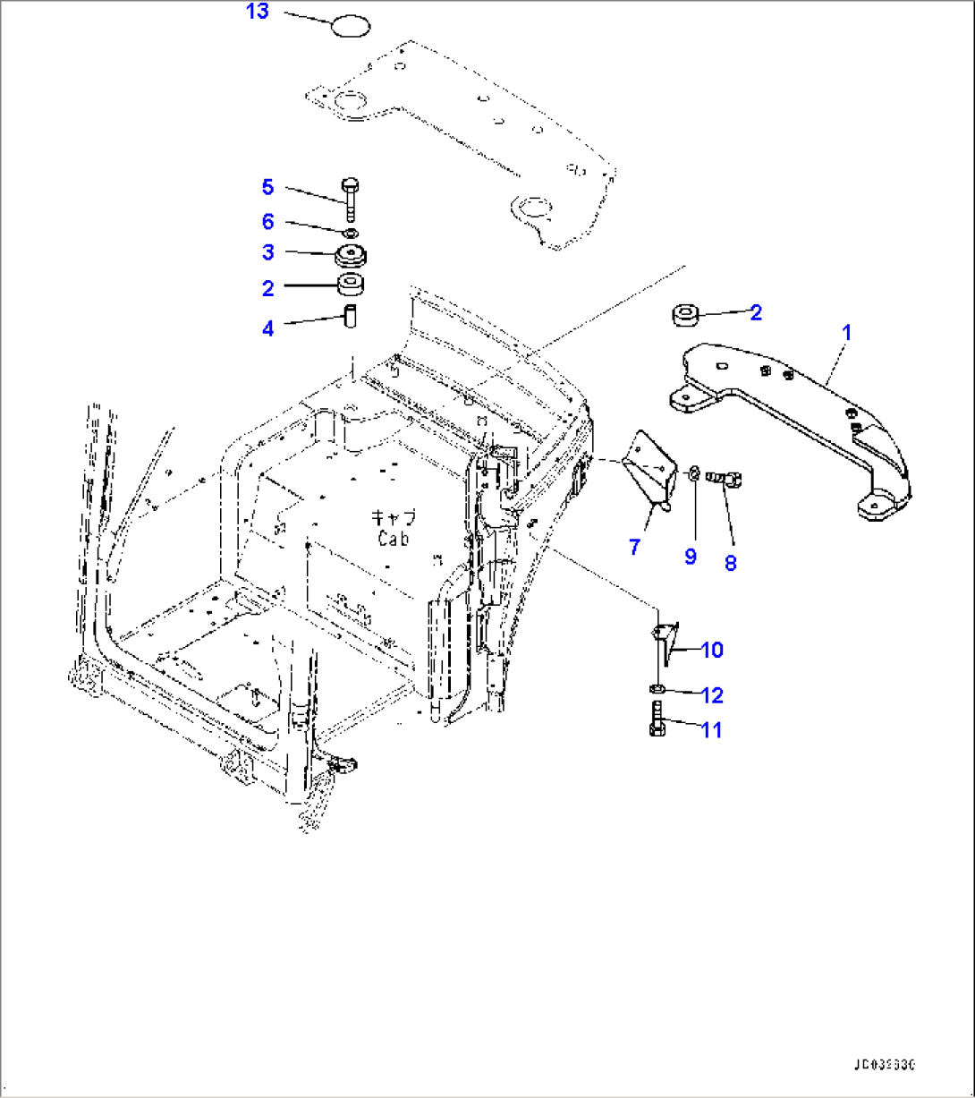 Cab, Mounting (2/2) (#21001-)