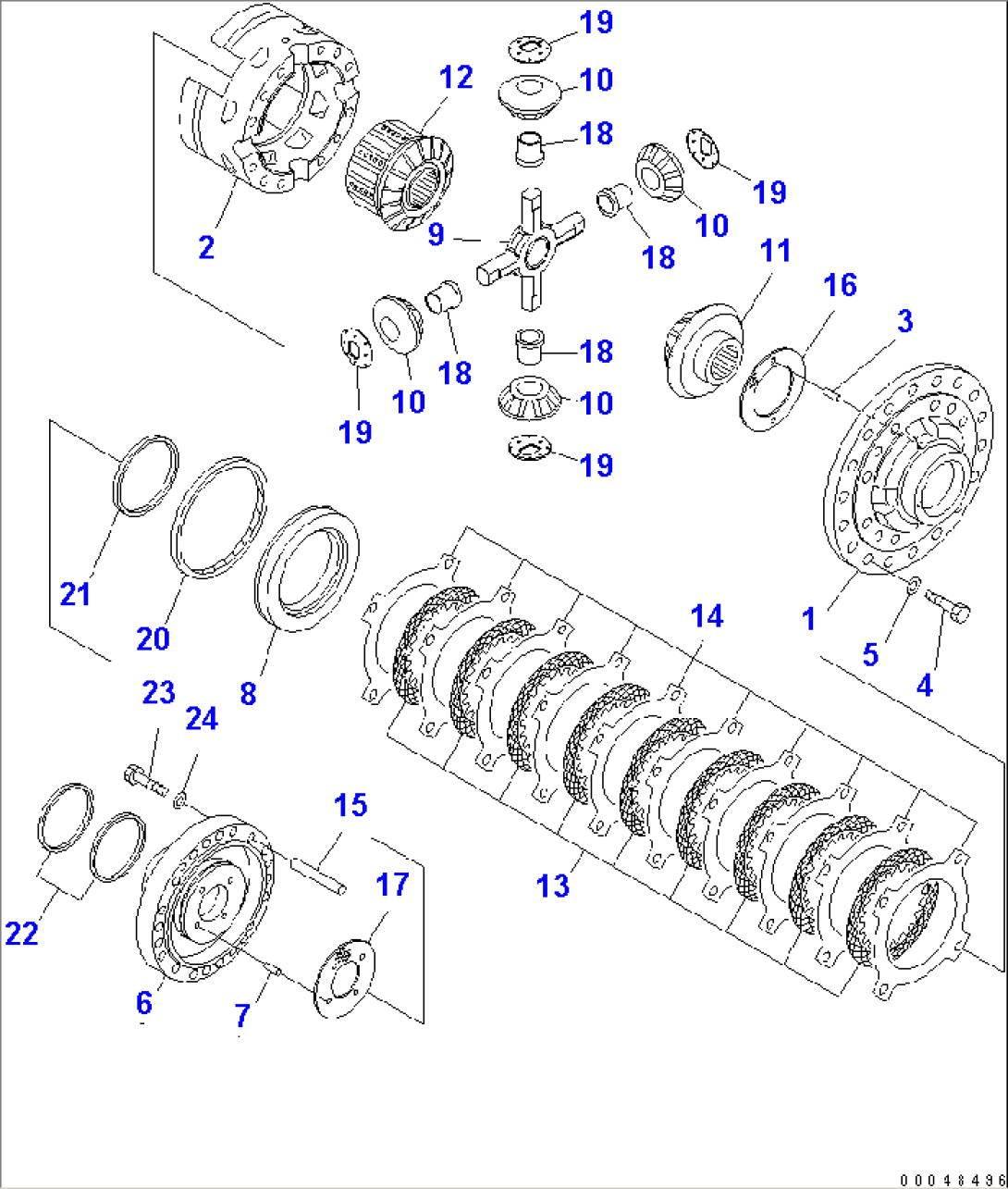 CENTER AXLE (DIFFERENTIAL LOCK)(#2001-)