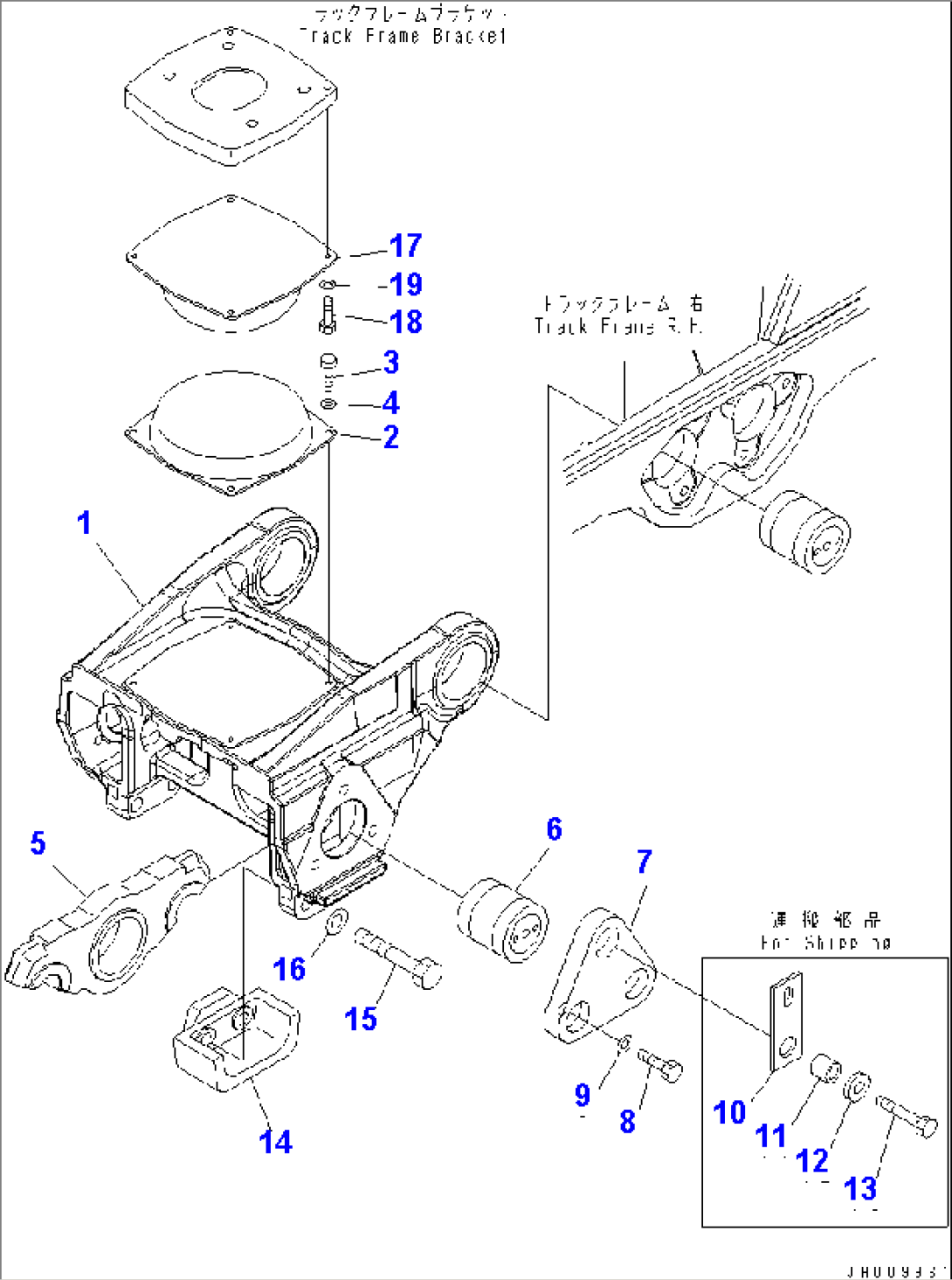 TRACK FRAME (R.H.) (2ND BOGIE) (7 ROLLER)
