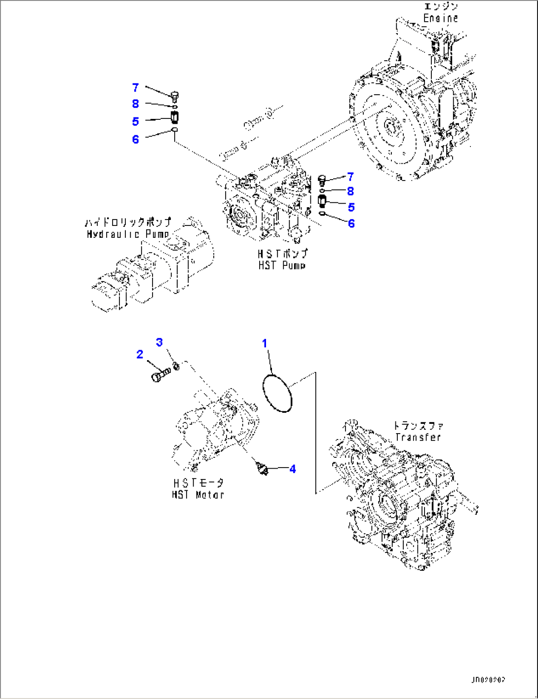 Hydrostatic Transmission (HST) Pump and Motor, HST Motor 2 Mounting (#70883-73148)