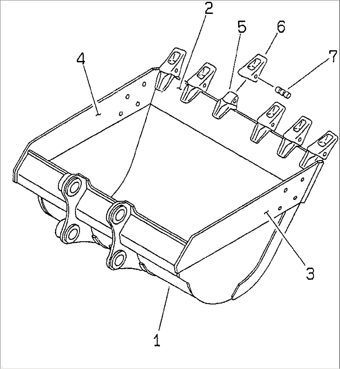 BUCKET¤ 1.0M3 (CECE 0.9M3)¤ 1330MM (HORIZONTAL PIN TYPE)(#94999-96513)