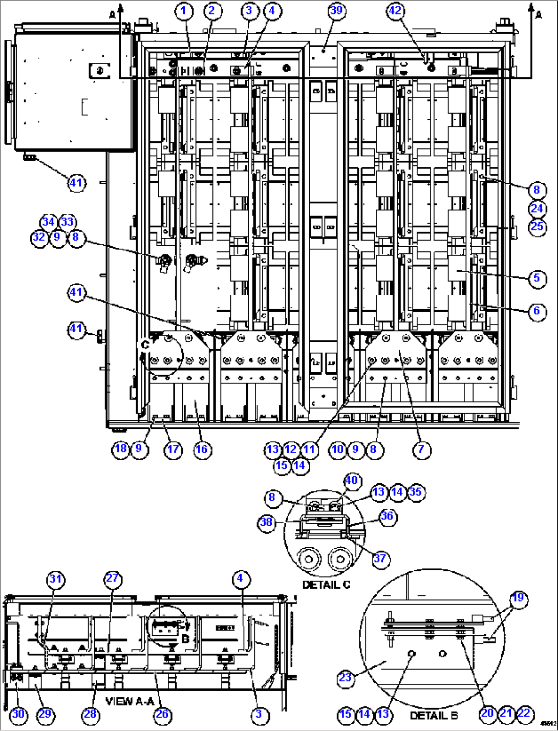 CONTROL CABINET - FRONT VIEW 58E-43-00021