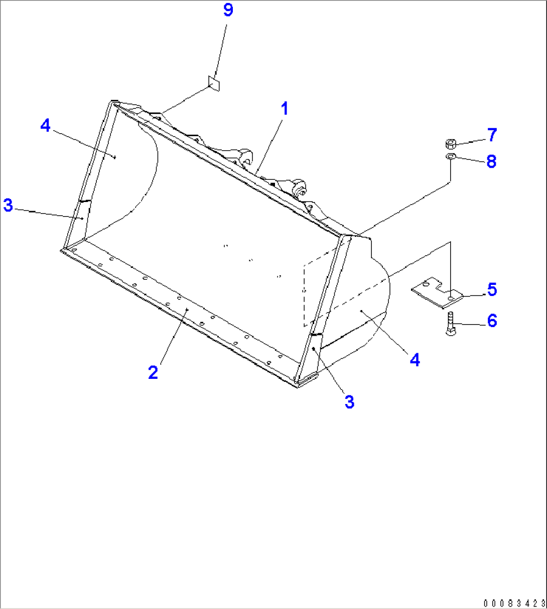BUCKET 2.5M3 (WITH B.O.C. 2.7M3)(#70001-)