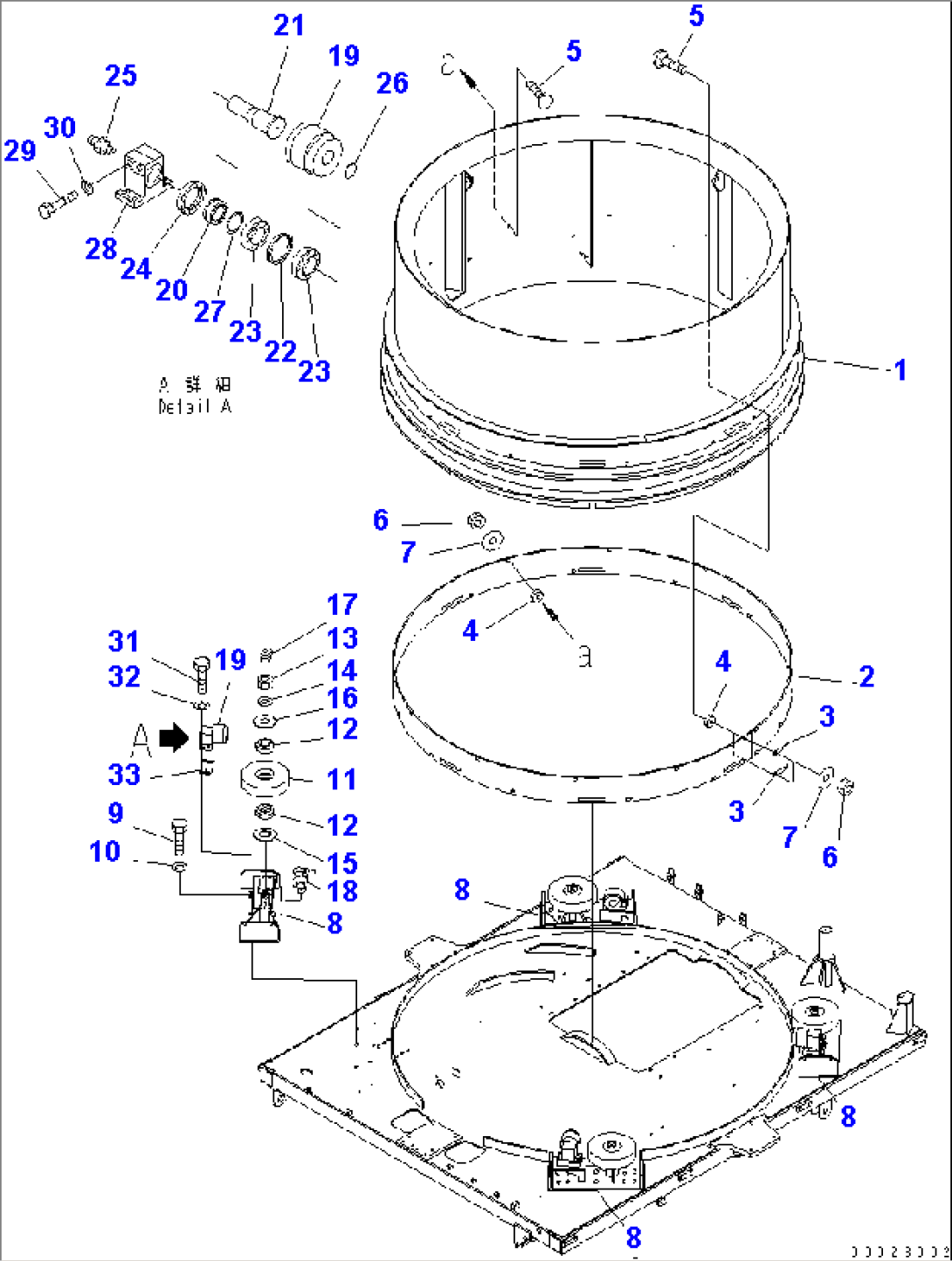 HAMMER MILL AND TUB (TUB AND ROLLER) (WITH PROTECTION COVER)(#1310-)