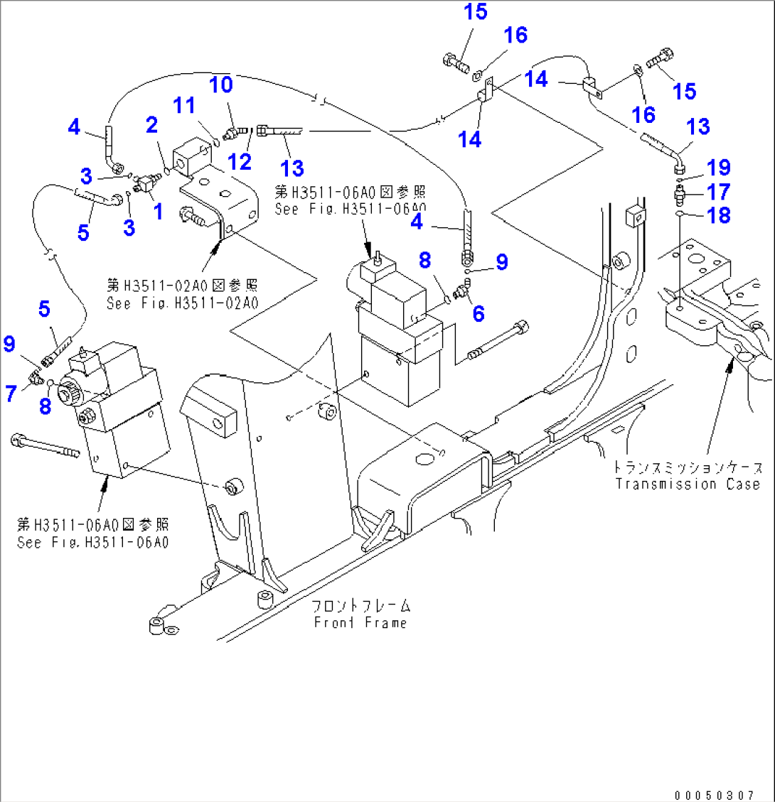 BRAKE COOLING PIPING (OIL COOLER TO LINE FILTER) (3/3)(#2001-)
