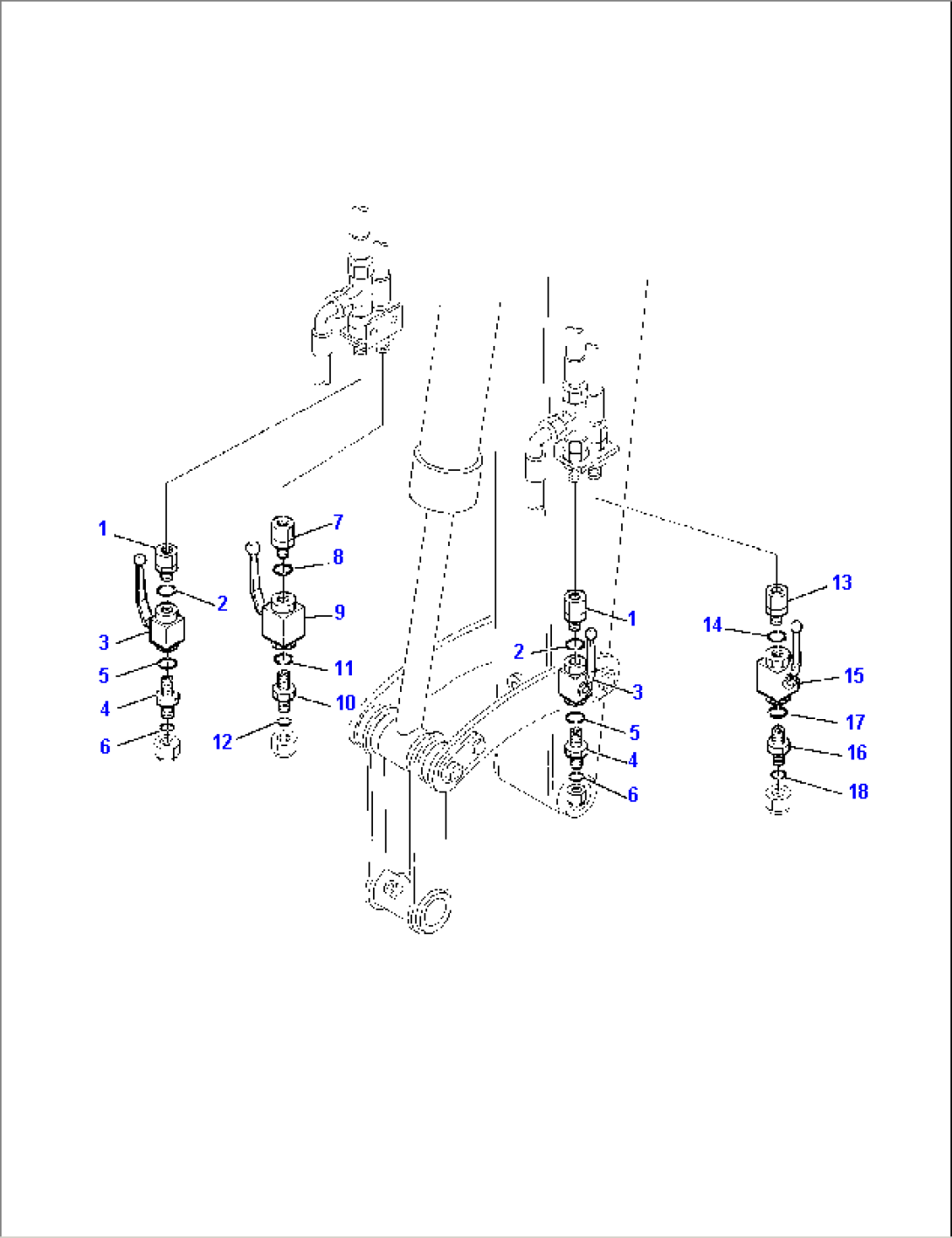 HYDRAULIC PIPING (ATTACHMENT LINE) (OPTIONAL COCK)