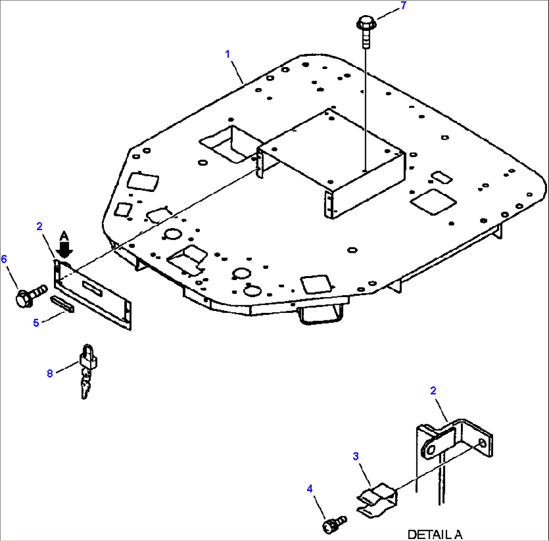 FIG. K4200-01A0 FLOOR - FRAME - MACHINES WITH ROPS CANOPY, FRP CANOPY, OR OPERATOR
