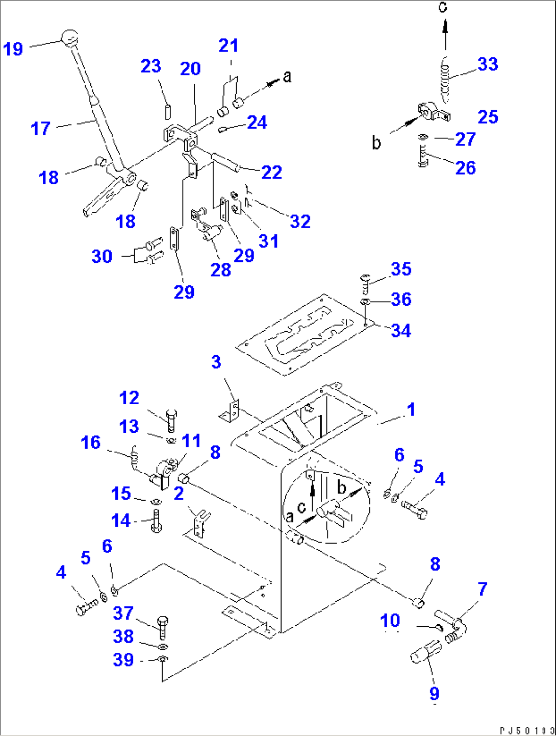 TRANSMISSION CONTROL LEVER (1/2)(#4001-4046)