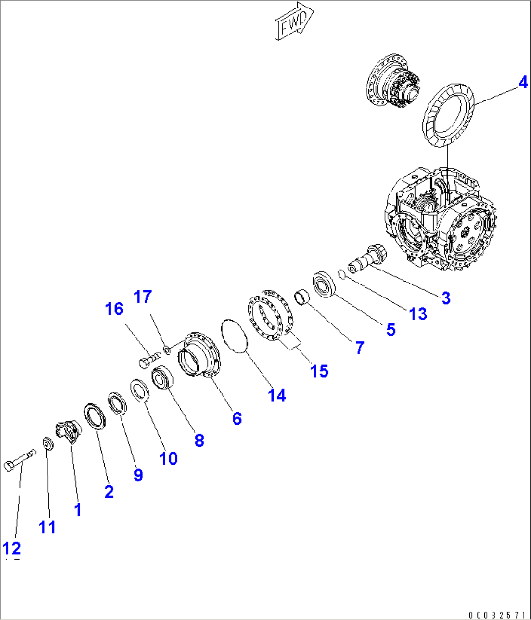 FRONT AXLE (DIFFERENTIAL¤ 1/3)(#90001-)