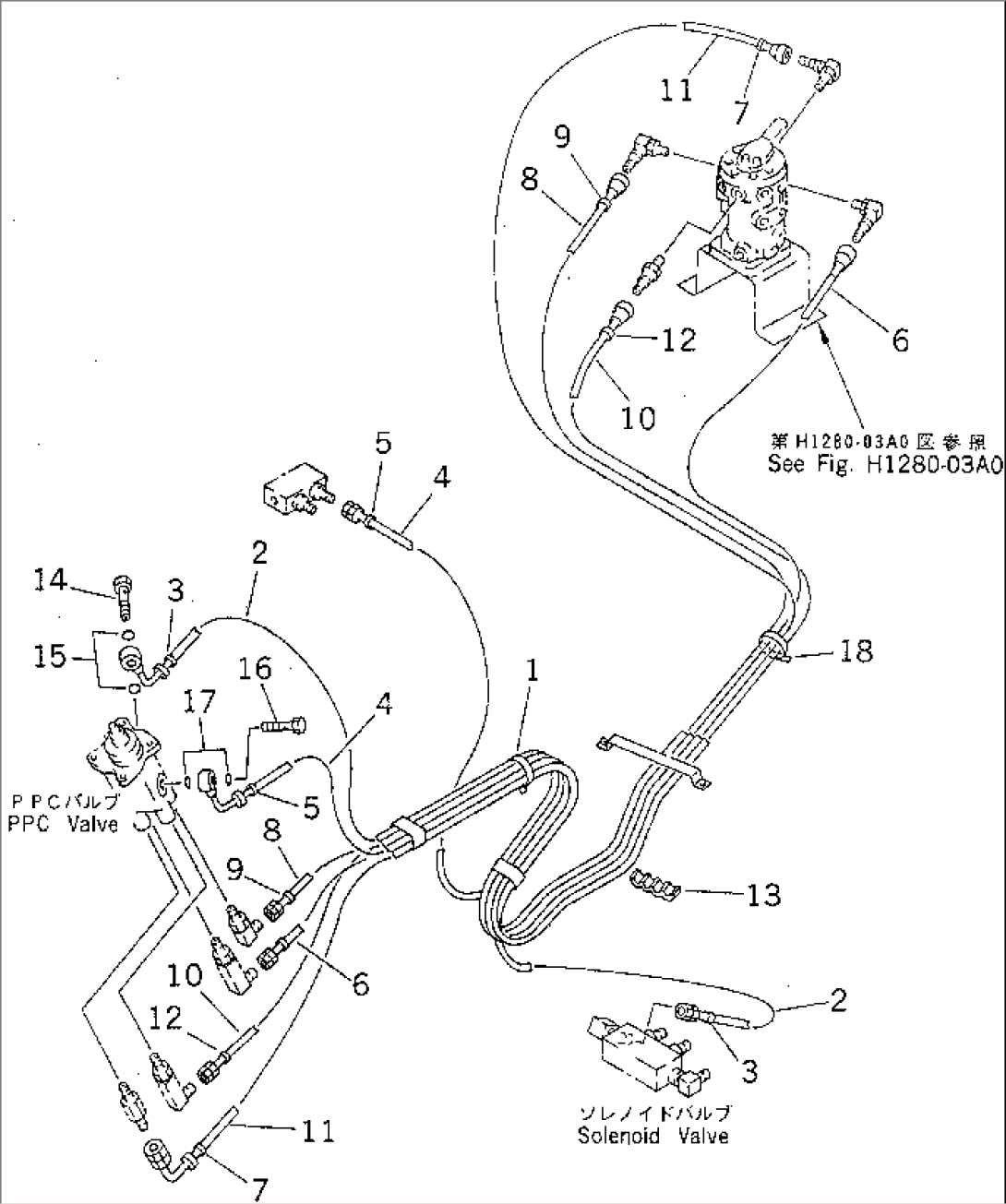 MULTI PATTERN VALVE (4WAY) (LEFT PPC VALVE TO MULTI VALVE)(#C10001-)