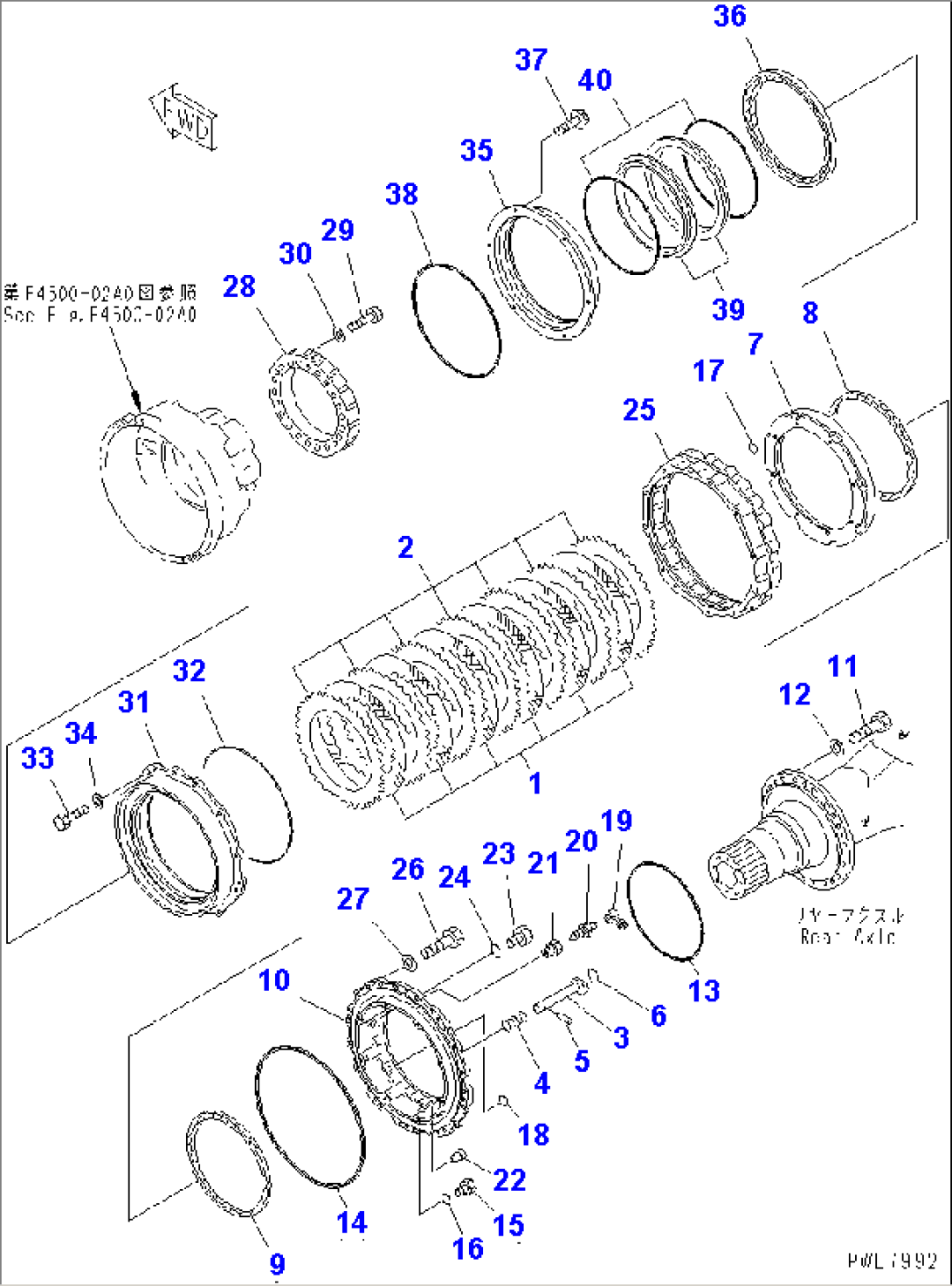 REAR AXLE (REAR WHEEL BRAKE)(#50001-51074)