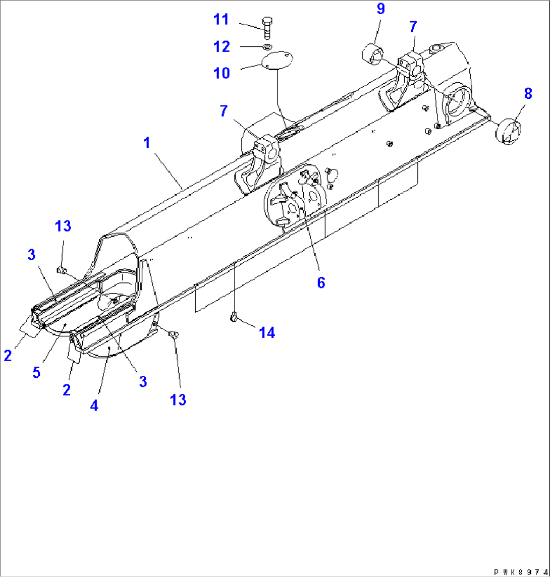 TRACK FRAME (R.H) (FOR POWER ANGLE POWER TILT DOZER) (FOR LONG TRACK)