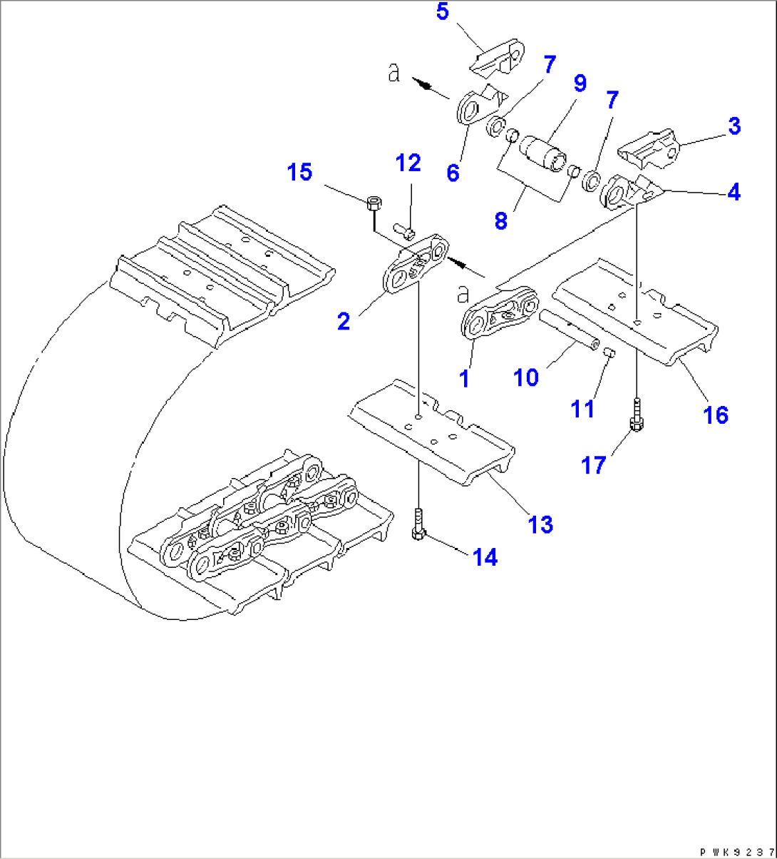 TRACK SHOE (LUBRICATE TYPE) (SINGLE GROUSER) (600MM WIDE)