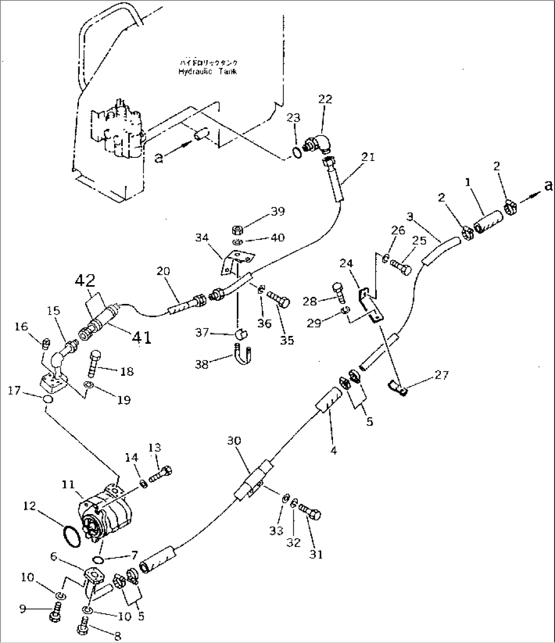 HYDRAULIC PIPING (TANK TO PUMP TO VALVE) (FOR 25A ALTERNATOR)