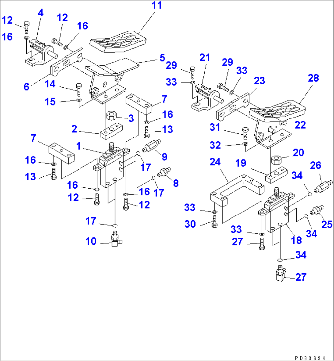 ATTACHMENT CONTROL PEDAL (2 ACTUATOR)(#52032-52851)