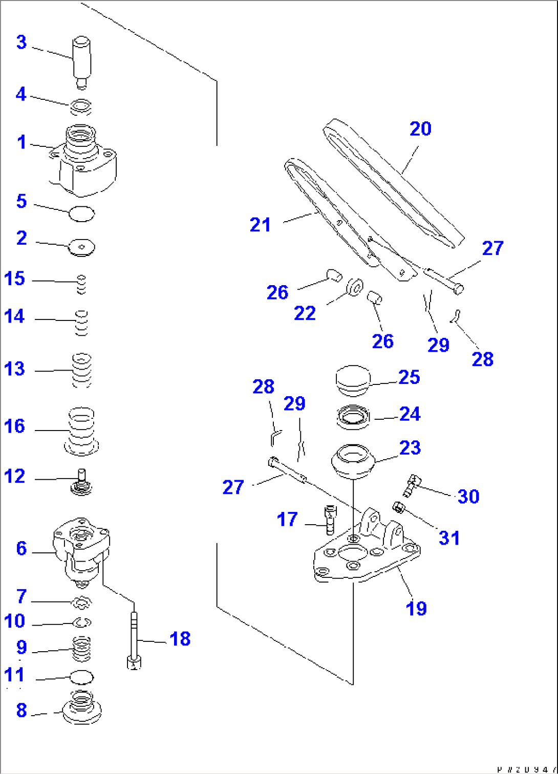 FLOOR SUB (SINGLE BRAKE VALVE INNER PARTS)(#52036-52405)