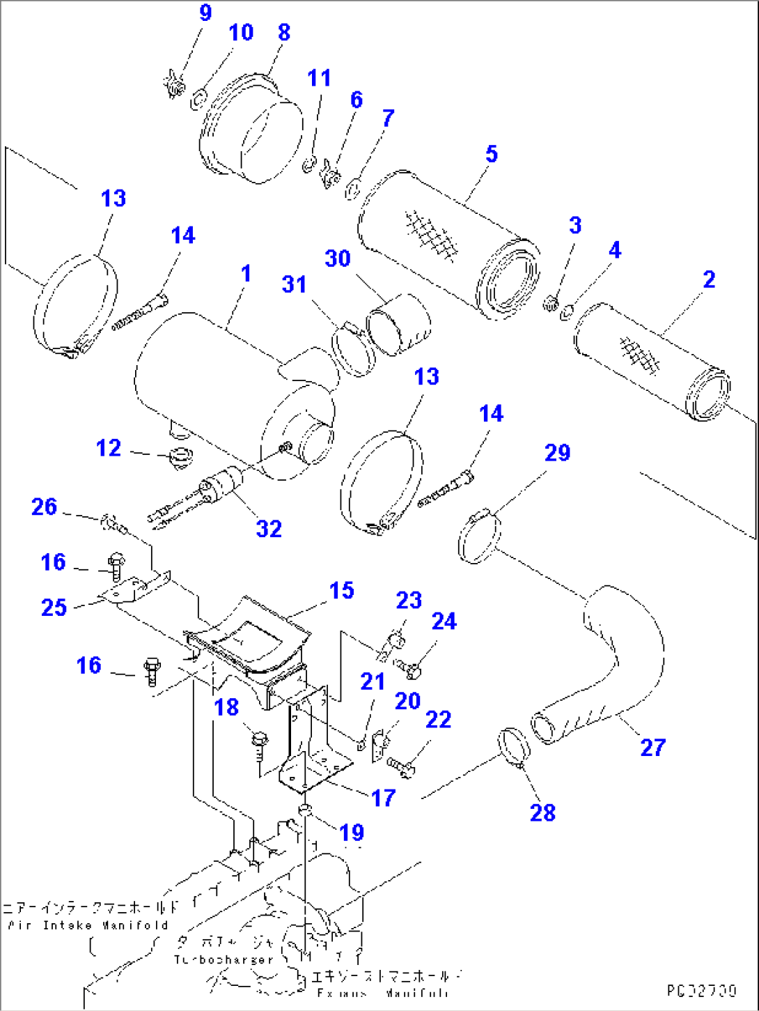 AIR CLEANER (DOUBLE ELEMENT TYPE) (WITH DUST INDICATOR ELECTRONIC)(#26951-)