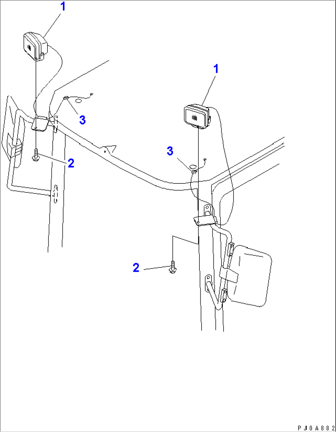 ROPS CAB (WORK LAMP)(#54001-)