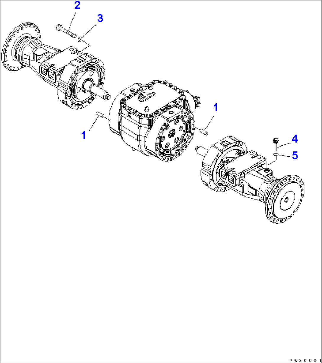 FRONT AXLE (AXLE MOUNTING AND OIL LEVEL GAUGE)
