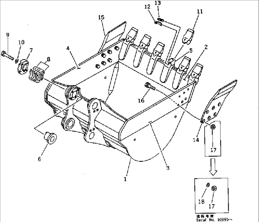 BUCKET¤ 3.3M3¤ WIDTH 1930MM(#10501-10902)