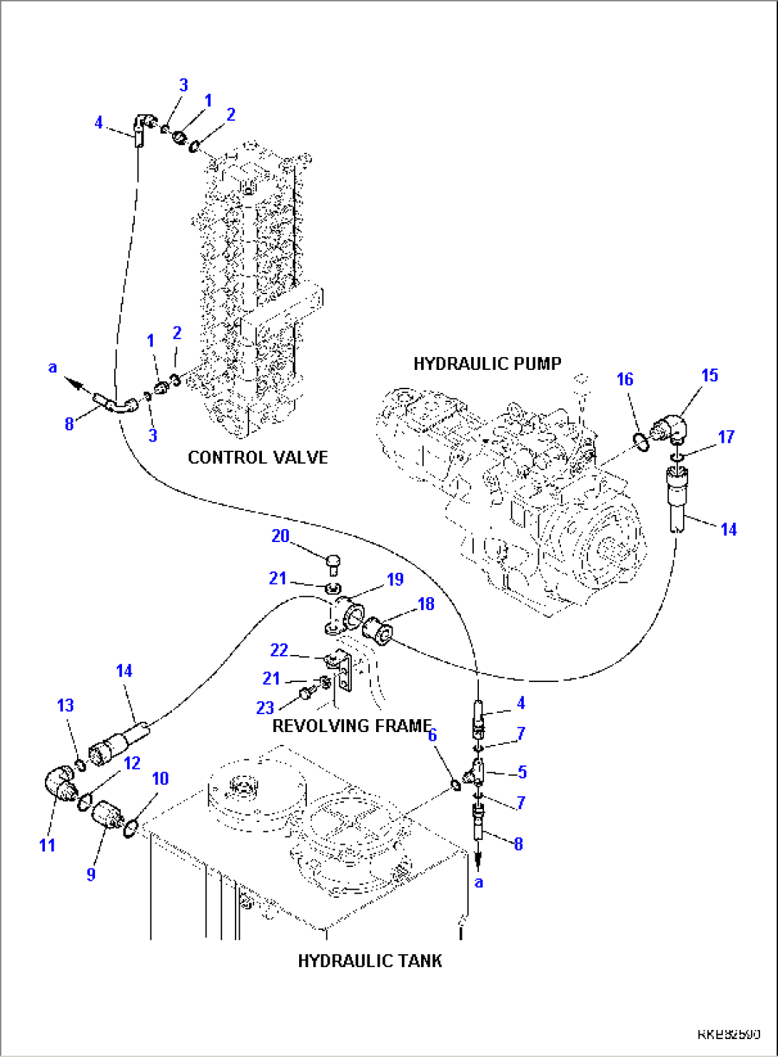 HYDRAULIC PIPING (DRAIN LINE) (1/2)