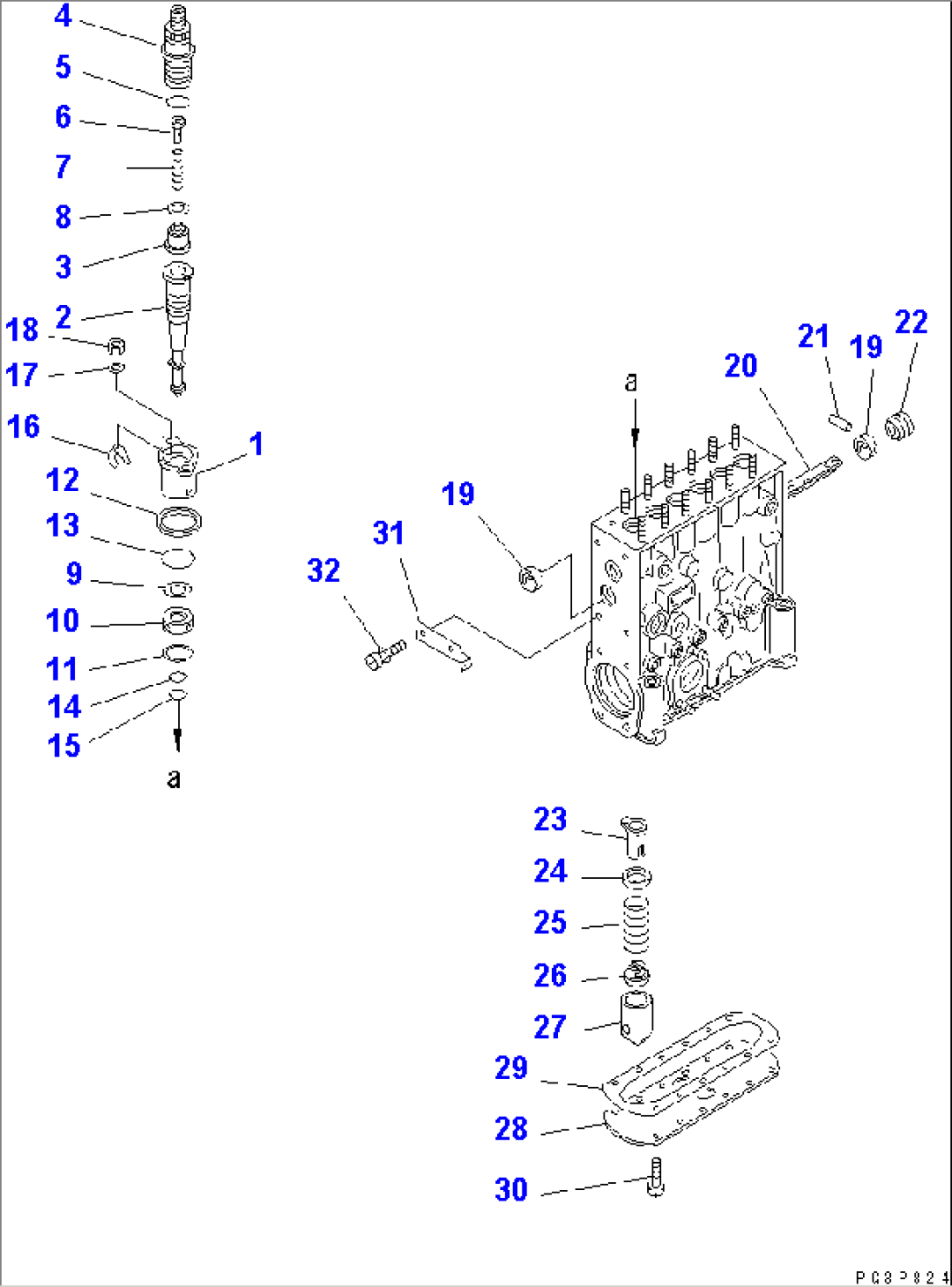 FUEL INJECTION PUMP (PUMP) (2/2) (INNER PARTS)(#70946-74800)