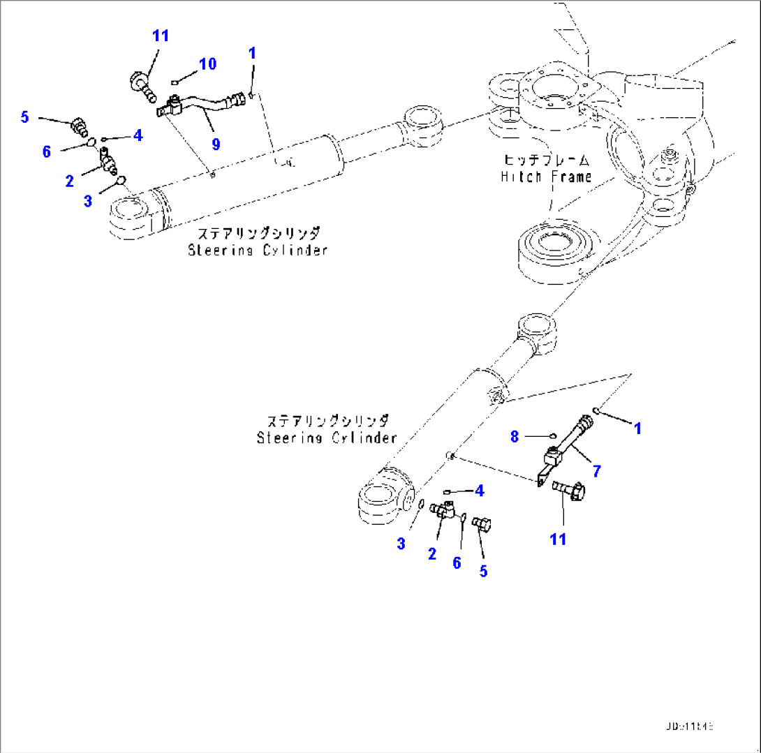 Articulate Steering Cylinder, Related Parts (#2785-)